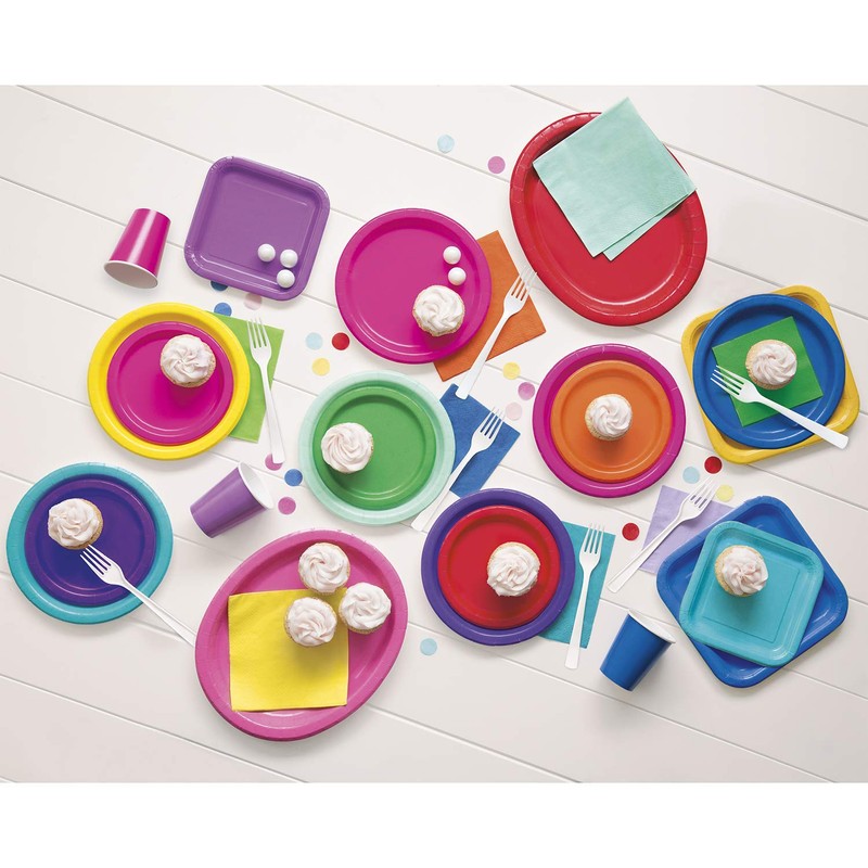 Deep Purple Round Dessert Plates - 7" (Pack Of 8)