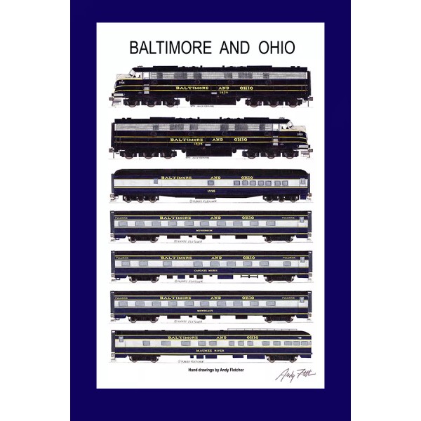 Baltimore & Ohio Capitol Limited 11"x17" Poster 12"x18" mat Andy
