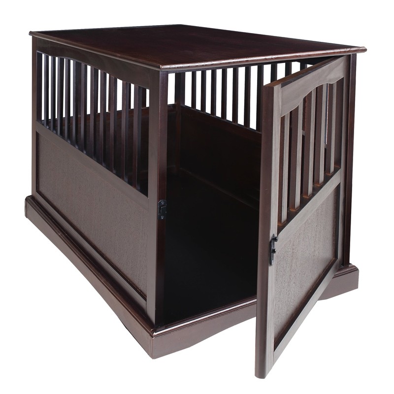 Casual Home Wooden Large Pet Crate, End Table, Espresso