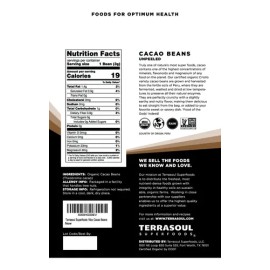 Terrasoul Superfoods Granos De Cacao Criollo Orgánicos Crudo