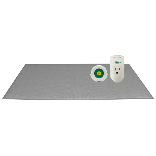 Smart Caregiver® Light Outlet with Cordless Grey Floor Mat – Turns on a Light When They get up!