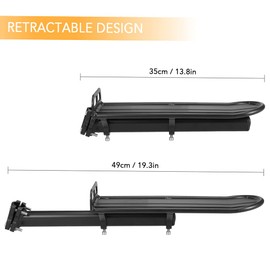 HUIOP bike cargo carrier, Retractable Aluminum Alloy Bike Mount Bicycle Rear Seat Post Rack Bicycle Pannier Luggage Cargo Carrier Rack,bike rear rack