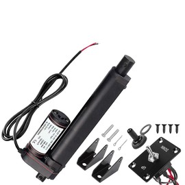 12V 4 Inch Linear Actuator Speed 10mm/s Waterproof Sports Actuator 1500N(330 lb) Heavy-Duty Electric Actuator 12 Volts with Switch,Mount Bracket,for Windows and Doors,Solar Tracker (100mm)