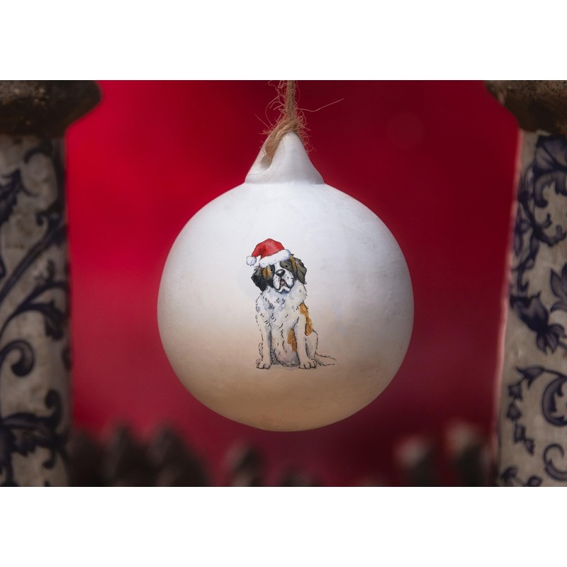 Image Industry St Bernard Ceramic Bauble - Tree Decoration -