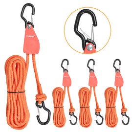 Ayaport Adjustable Rope Hanger 1/8" x 8' Kayak Rope Tie Down Ratchet with Safety Lock S Hook Pulley Cord Tightener Hanger Tarp Tent Tie Downs