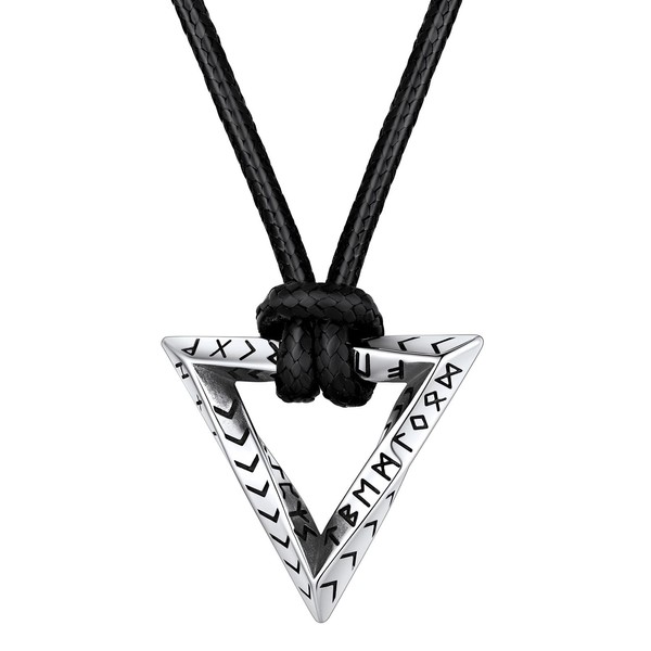 FaithHeart Viking Rune Necklace for Men and Women, Mobius Necklace with Rune Symbol, Nordic Viking Jewellery Gifts for Christmas, Birthday