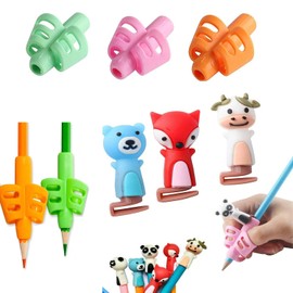 6 Pcs Pencil Grips for Handwriting,Pen Grips Trainer for Kindergarten Children Adults,Finger Grip Posture Correction for Handwriting,Drawing,Coloring,Suitable for Ergonomic Right or Left-Handed Use