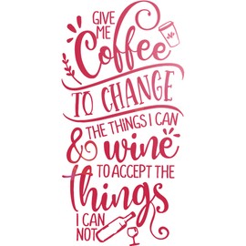 Large Vinyl Wall Decal Kitchen Quote Motivation Phrase Coffee Wine Cafe Decor Stickers Mural (g2466) Black