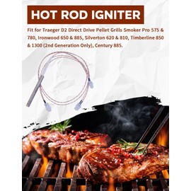 Frautumnther KIT0255 Hot Rod Igniter Fit for Traeger D2 Direct Drive Pellet Grills Smoker Pro 575 & 780, Ironwood 650 & 885, Timberline 850 & 1300 (2nd Generation Only), Replace ELE145