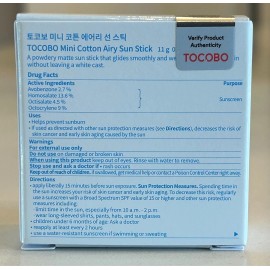 Tocobo Mini Cotton Airy Sun Stick Sunscreen SPF 50 (3) 1.14oz/33g Total Exp 5/27