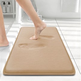 Smiry Alfombrilla de baño de espuma viscoelástica 24 x 16 pulgadas, color camel