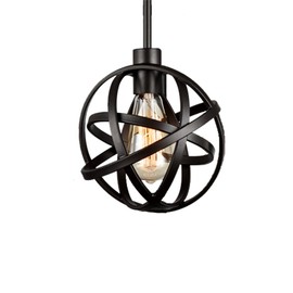 Warehouse of Tiffany P1720-1 Gammon Mini Globe Edison Pendant, 11"H x 12"L x 12"W, Black