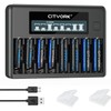 CITYORK Paquete de 4 pilas AA 3000 mAh y 4