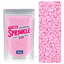 TT-BOX Sprinkles Confeti Comestible, Multicolor Pastel, 200 g, Decoración para Repostería, Pasteles y Cupcakes (Rosa)