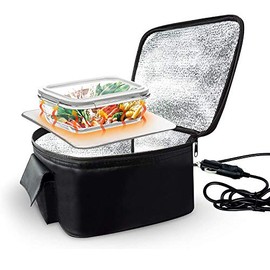 Zone Tech Food Heating Lunch Box - Premium Quality Portable Electric Insulated Black Lunch Box, Food Warmer and Heater- Perfect for Picnics, Travelling, Office and On-site Lunch Break