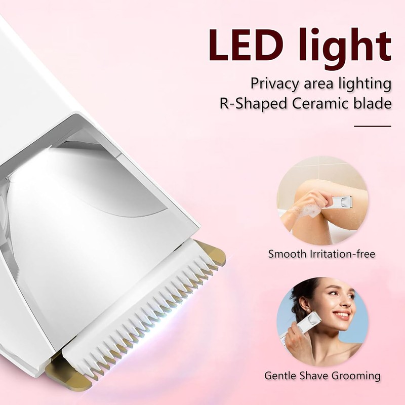 Bikini Trimmer for Women, 2-in-1 Electric Body and Pubic Hair