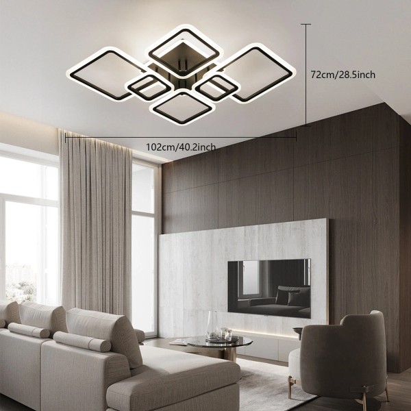 Unbranded LED Dimmable 6+1 Rings Ceiling Lights w/Remote Flush Mount