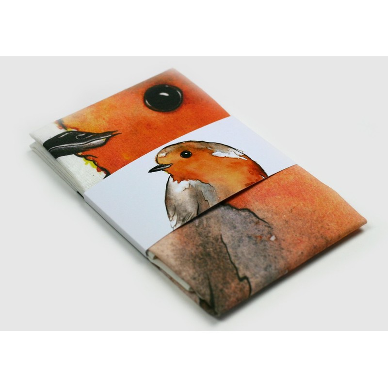 Tea Towel in a Robin Design