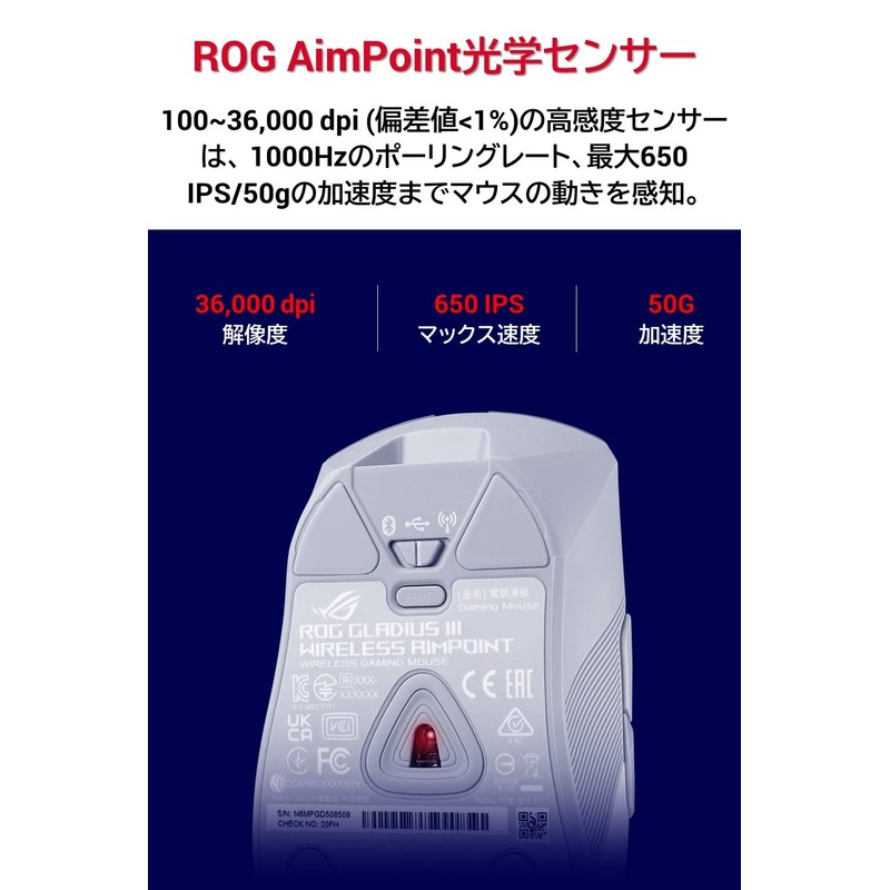 ASUS Gaming Mouse Wireless ROG Gladius III Wireless AimPoint (36,000