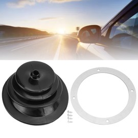 Shifter Boot Plate, Gear Shift Handbrake Lever Boot Plate Kit Dustproof Black Rubber Round 5.250in/13.3cm Universal