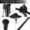WANLIAN Portable Folding Stool, Retractable Hiking Chair, one Leg Adjustable