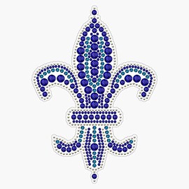 EB Store Blue Fleur De Lis Vinyl Waterproof Sticker Decal Car Laptop Wall Window Bumper Sticker 5 inch