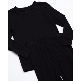 Mon Petit Baby Boys' Pajamas - 4-Piece T-Shirt, Sleep Shorts, and Pants Sleepwear Set, Size 24M, Grey/Black