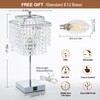 Touch Crystal Table Lamp Silver, Bedside Lamp with USB C+A