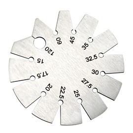 1pcs Stainless Steel Bevel Gauge Shaft Angle Gauge Round Knife Angle Gauge Blade Angle Gauge 15-120 Degree for Measuring Knife Angle