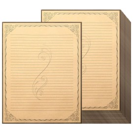 Epakh 200 Sheets Vintage Lined Stationery Paper Retro Stationary Supplies Scrapbook...