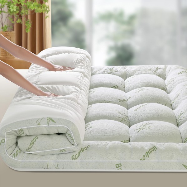 LIANLAM Bambu_Viscose Mattress Topper,1000 GSM Cooling Mattress Pad-2 (72"x85")