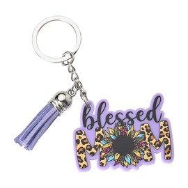 Mom Mothers Day Gifts for Mother Birthday Gifts for Mama Mom Retirement Gifts for Mother Keychain from Son Daughter Blessed Mom Gift Keychains