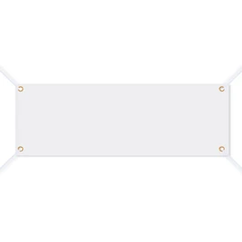Yymobt Large Blank Banners Sign 2 x 6 Feet Polyester Oxford Cloth White Sublimation Banner to Decorate with Hanging Rope for Outdoor Indoor Wall DIY Painting Writing Business Office Party Decorations