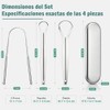 2pcs Set de 6 Limpiador de Lengua de Acero Inoxidable,con
