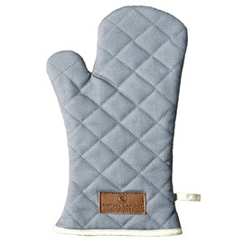 Samuel Lamont Oven Gauntlet Gloves - Premium Heat-Resistant Canvas Oven Gloves for Baking and Cooking | Grey | One Size