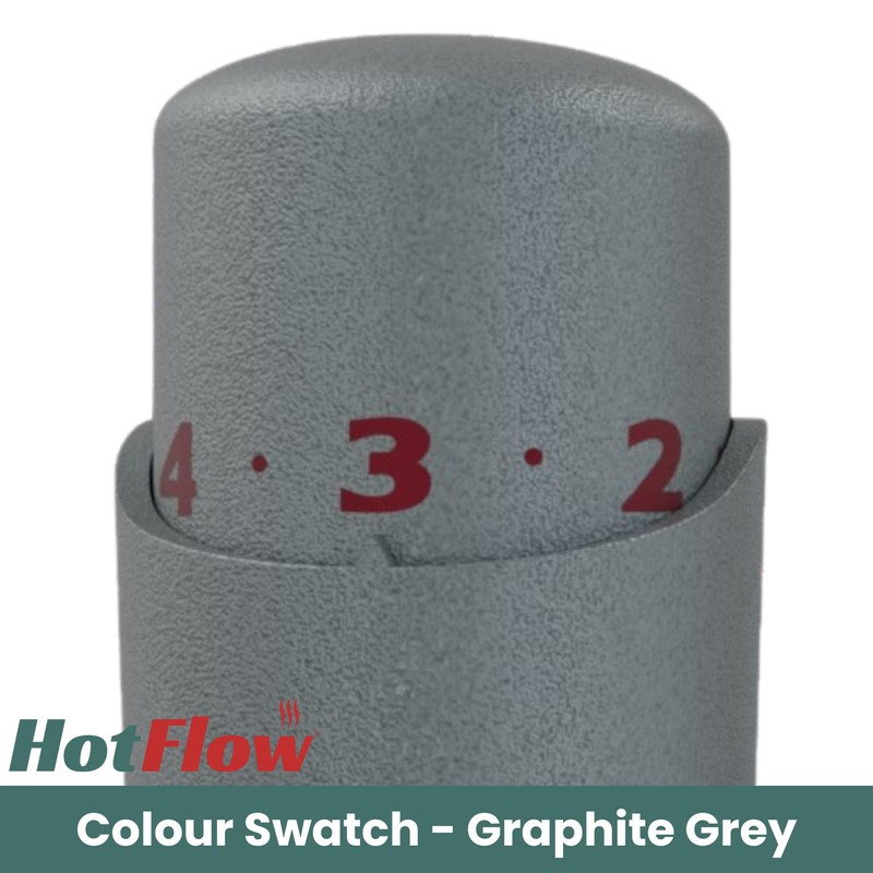 Hot Flow Grey Cascade Angled Modern TRV Thermostatic Radiator Valve