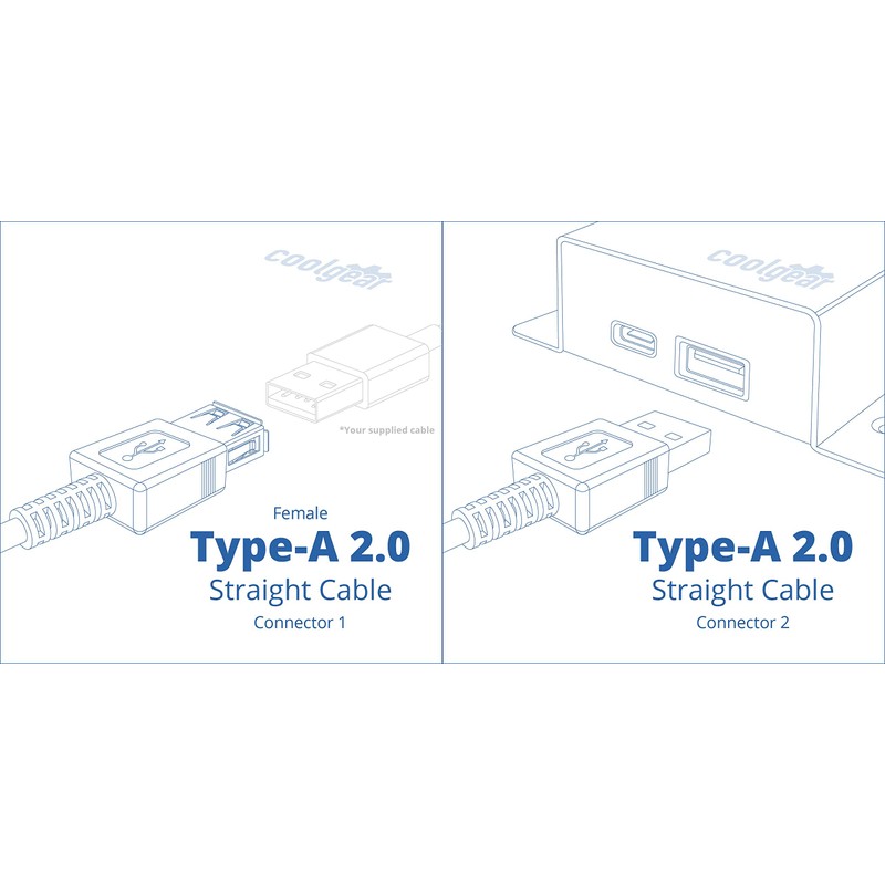 4ft. Black USB 2.0 A-Male to A-Female Extension Cable