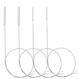 40 Inches Brush Cleaner for Cleaning Straw, Kegerator, Feeding Tube, Siphon Hose, Sunroof Drain, Refrigerator Drain, 4PCS (White)