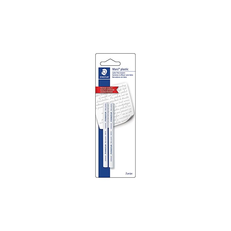 Staedtler Mars Plastic Eraser Refills for Refillable Holder, 2-Each (52855BK2),White