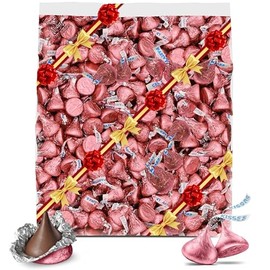Milk Chocolates Kisess Pink Easter Candy - 2 lb Bulk Bag (Approx. 200 Pcs) - Milk Chocolate Individually Wrapped Party Favors for Weddings, Baby Showers & Gender Reveals 2 Pounds