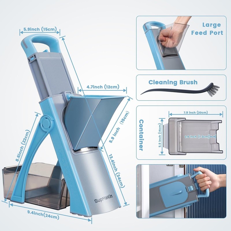 SUPMAKIN Upgrade Safe Mandoline Slicer, Adjustable Potato Slicer, Vegetable F...