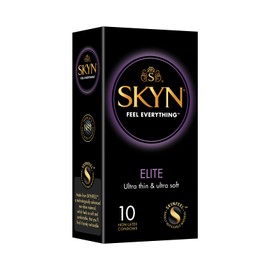SKYN Elite Condoms Pack of 10 SKYNFEEL Latex Free Condoms for Men, Regular Size Condoms, Ultra-Thin & Soft Condoms, Smooth Straight Shape, Lubricated, 53mm Wide