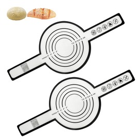 2er-Pack Silikon-Backmatten, Brotbacken, Langgriffmatte Backen, Knetmatte, Wiederverwendbar, Schwarze Brotmatte, Geeignet Für Teig, Unverzichtbares Brotbackzubehör