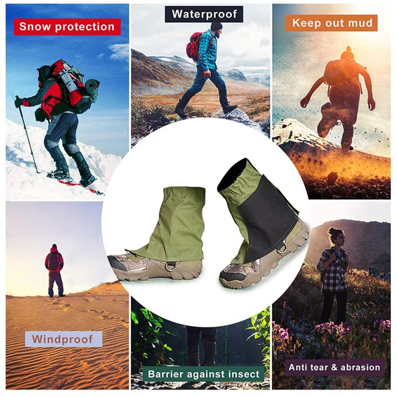EMUKOEP Waterproof Ankle Gaiters Low Adjustable Protective Shoe Covers for