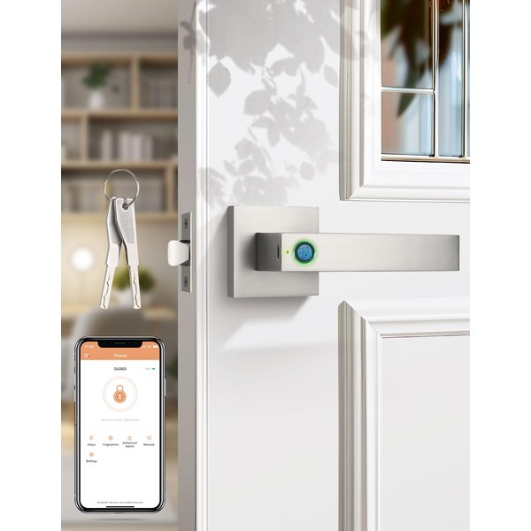 Tinewa Fingerprint Door Lock, Biometric Door Knob with Smart Lock,