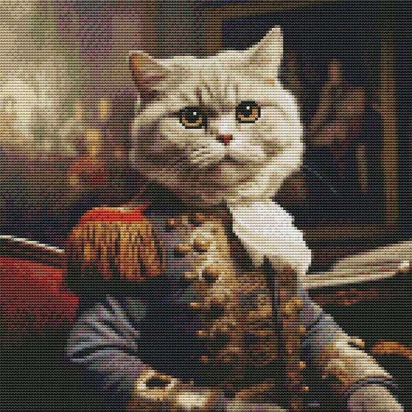 Amiiba Pre Printed Cross Stitch Kits for Adults, Cat General