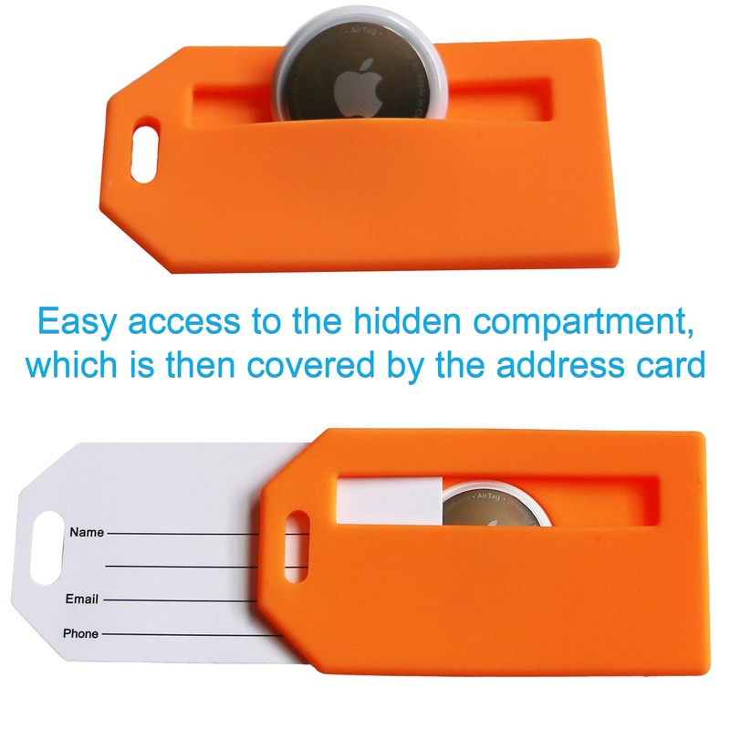 Luggage Tag with Hidden Compartment for AirTag (1-Pack) – V2
