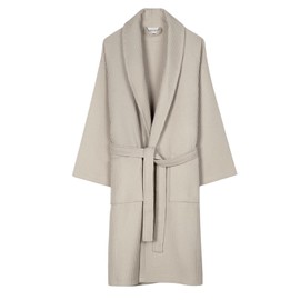 SALBAKOS Home1961 Collection Unisex Waffle Bathrobe – Lightweight 100% Cotton Spa Robe – Beige - L/XL