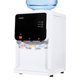 Top Loading Water Dispenser, Desktop Electric Hot and Cold Dispenser with 3 Water Outlets & 3 Temperatures & Child Safety Lock, 1 to 5 Gallon Countertop Water Cooler Dispenser for Home Office Hotels