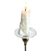 VGEUNA 12 Pieces Bent Glass Candle Bobeches, Candle Rings, Bobeches